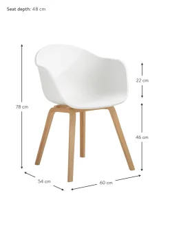Sedia Con Braccioli In Plastica Con Gambe In Legno Claire