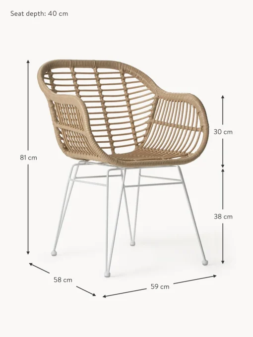 Sedia Con Braccioli In Polirattan Costa 2 Pz
