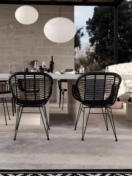 Sedia Con Braccioli In Polirattan Costa 2 Pz