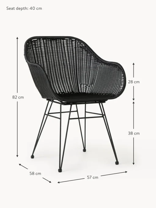 Sedia Con Braccioli In Polirattan Costa 2 Pz