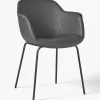 Sedia Con Braccioli In Similpelle Con Seduta Stretta Fiji