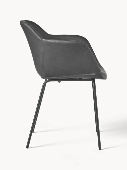 Sedia Con Braccioli In Similpelle Con Seduta Stretta Fiji