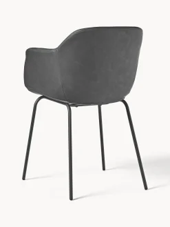 Sedia Con Braccioli In Similpelle Con Seduta Stretta Fiji