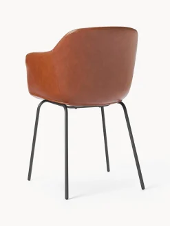 Sedia Con Braccioli In Similpelle Con Seduta Stretta Fiji