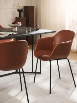 Sedia Con Braccioli In Similpelle Con Seduta Stretta Fiji