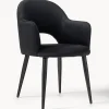 Sedia Con Braccioli In Velluto Rachel