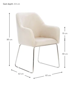 Sedia Con Braccioli In Velluto Isla