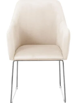 Sedia Con Braccioli In Velluto Isla