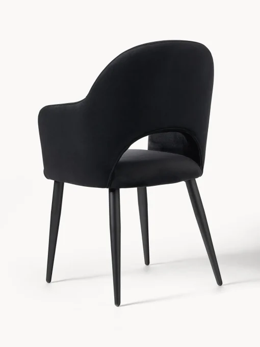 Sedia Con Braccioli In Velluto Rachel