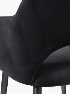 Sedia Con Braccioli In Velluto Rachel
