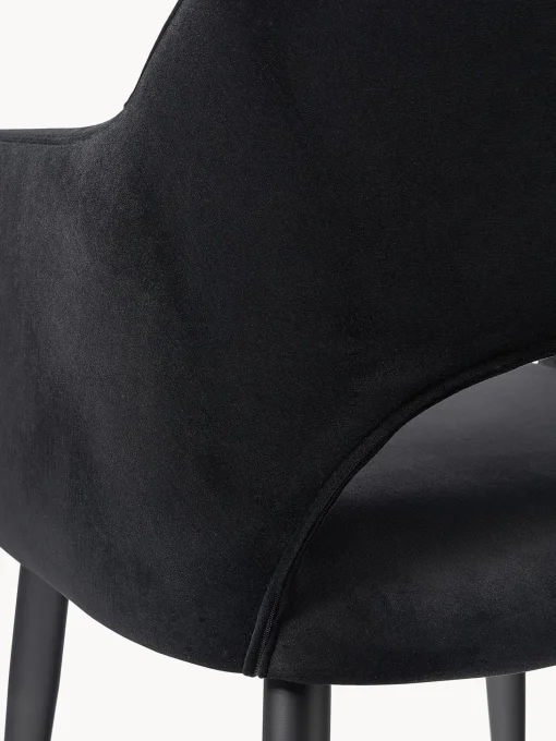 Sedia Con Braccioli In Velluto Rachel