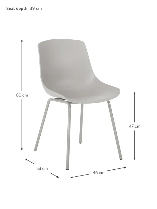 Sedia Con Gambe In Metallo Dave 2 Pz
