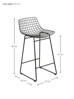 Sedia Da Bar In Metallo Wire