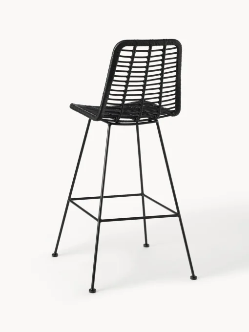 Sedia Da Bar In Polyrattan Con Gambe In Metallo Costa