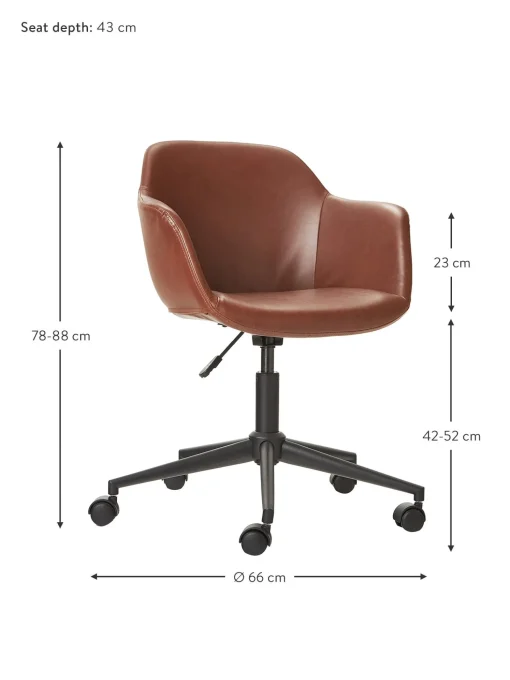 Sedia Da Scrivania In Similpelle Con Seduta Stretta Fiji