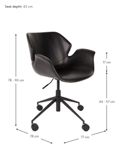 Sedia Da Scrivania In Similpelle Nikki, Regolabile In Altezza