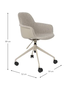 Sedia Da Scrivania In Tessuto Boucle Albert, Regolabile In Altezza