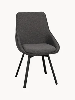 Sedia Imbottita Girevole Con Gambe In Metallo Alison