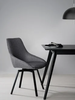 Sedia Imbottita Girevole Con Gambe In Metallo Alison