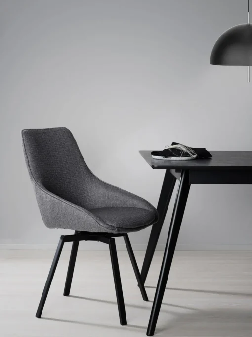 Sedia Imbottita Girevole Con Gambe In Metallo Alison