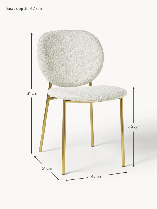 Sedia Imbottita In Boucle Ulrica 2 Pz
