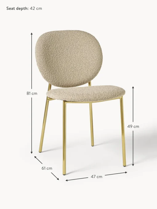 Sedia Imbottita In Boucle Ulrica 2 Pz