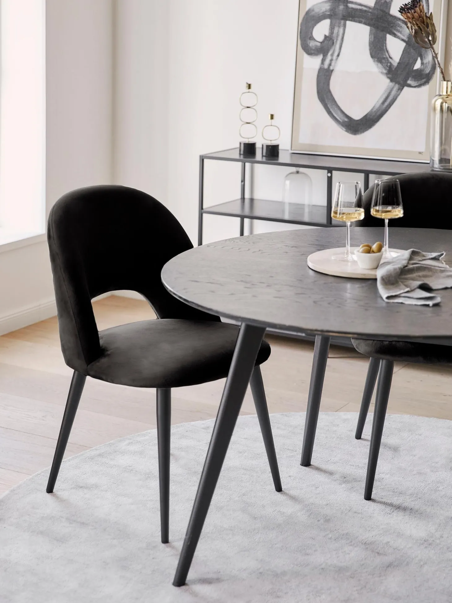 Sedia Imbottita In Velluto Rachel