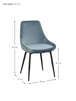 Sedia Imbottita In Velluto Sierra 2 Pz