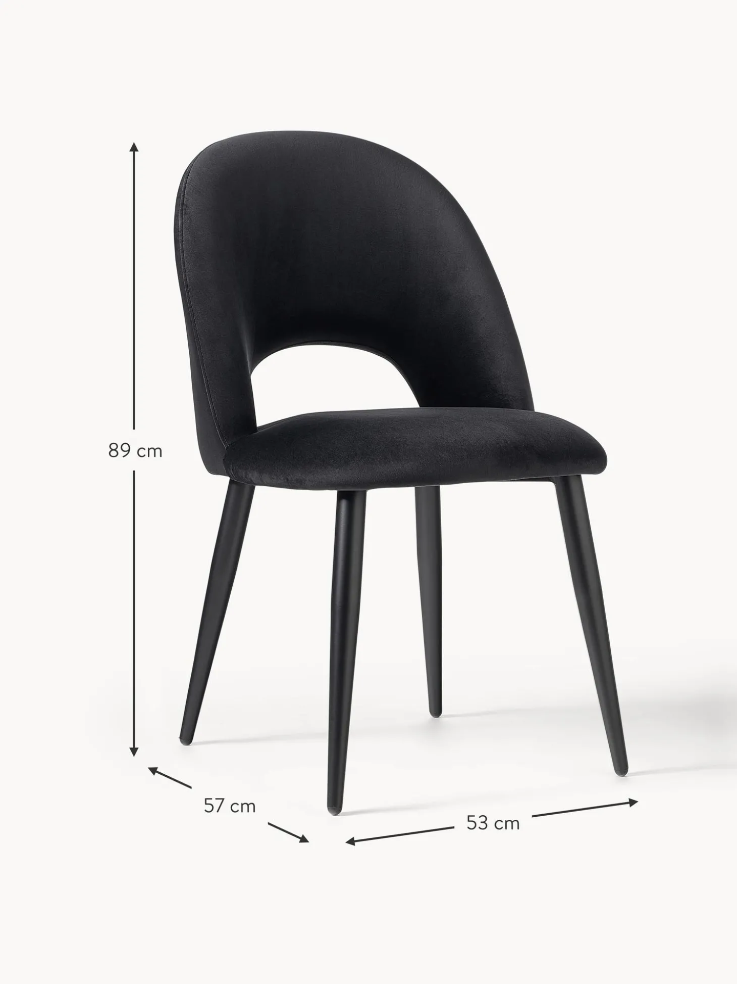 Sedia Imbottita In Velluto Rachel