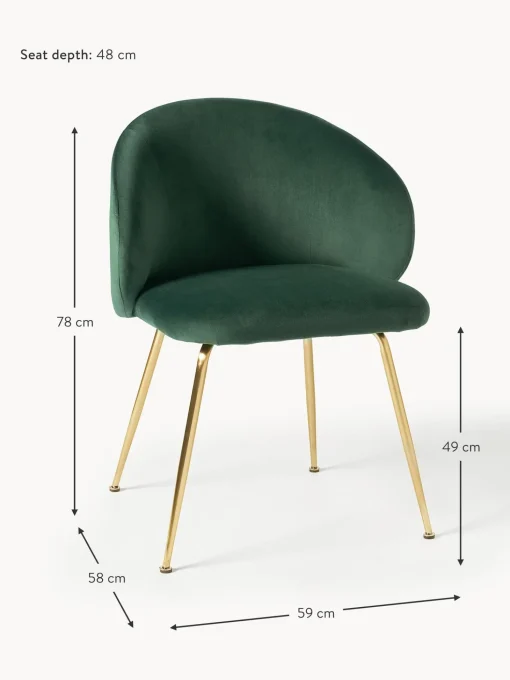 Sedia Imbottita In Velluto Luisa 2 Pz