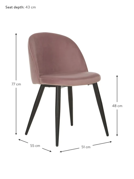 Sedia Imbottita In Velluto Amy 2 Pz