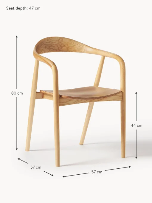 Sedia In Legno Con Braccioli Angelina