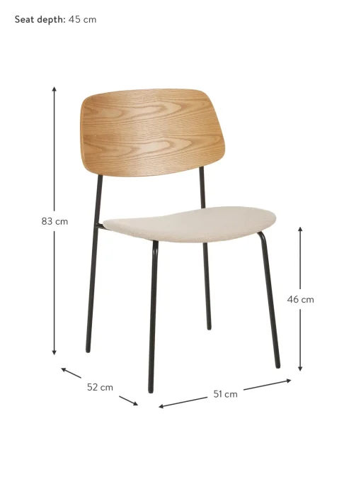Sedia In Legno Con Seduta Imbottita Nadja 2 Pz