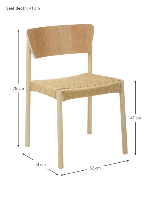 Sedia In Legno Con Seduta In Rattan Danny 2 Pz