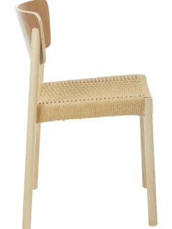 Sedia In Legno Con Seduta In Rattan Danny 2 Pz