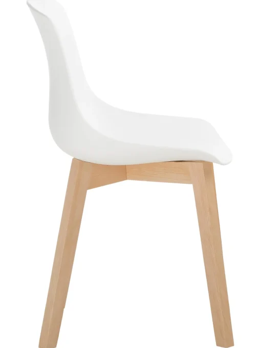 Sedia In Plastica Con Gambe In Legno Dave 2 Pz