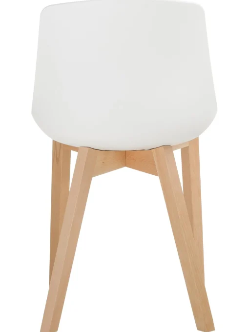 Sedia In Plastica Con Gambe In Legno Dave 2 Pz
