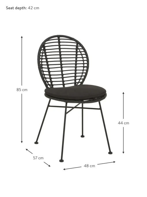 Sedia In Polirattan Con Cuscino Cordula 2 Pz