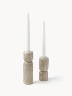 Set 2 Candelabri In Marmo Como