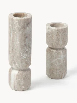 Set 2 Candelabri In Marmo Como