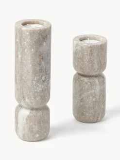 Set 2 Candelabri In Marmo Como