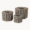 Set 3 Cofanetti Fatti A Mano In Fibra Naturale Polly