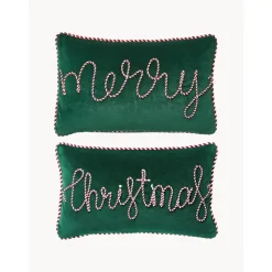 Set 2 Copricuscini In Velluto Verde Jolly
