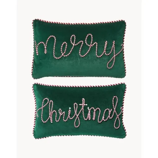 Set 2 Copricuscini In Velluto Verde Jolly