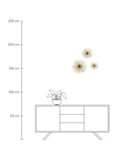 Set 3 Decorazioni Da Parete In Metallo Ray