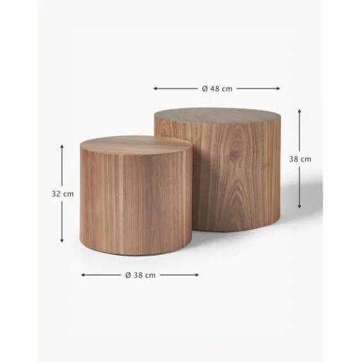 Set 2 Tavolini Da Salotto In Legno Dan