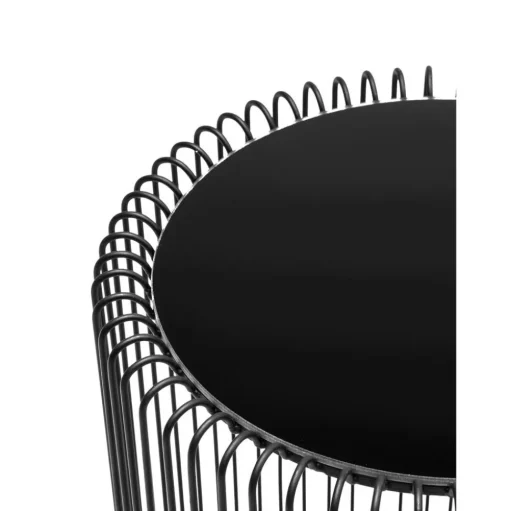 Set 2 Tavolini Da Salotto Con Piano In Vetro Wire