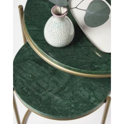 Set 2 Tavolini In Marmo Ella