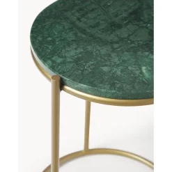 Set 2 Tavolini In Marmo Ella