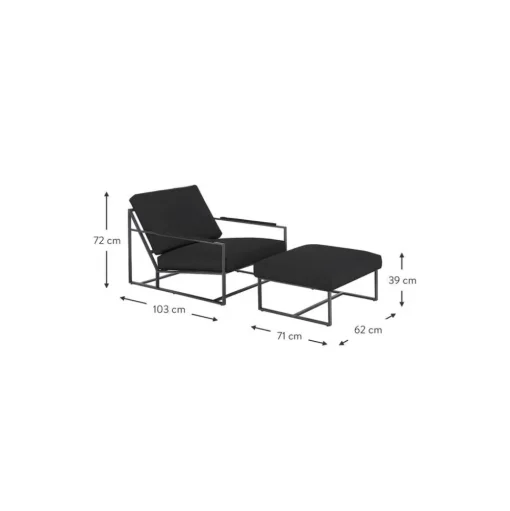 Set Da Salotto Con Struttura In Metallo Andy 2 Pz